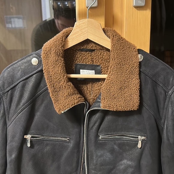 Brunello Cucinelli shearling-lined
Bomber Jacket - Picture 4 of 4